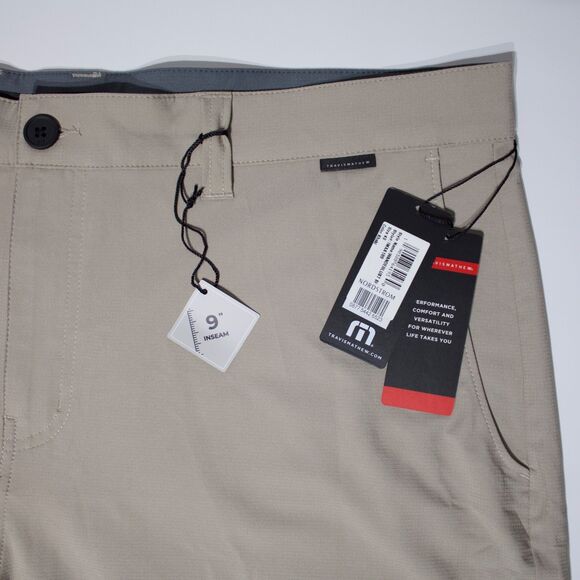 NWT Travis Mathew Wanderlust 9” Shorts Stretch Khaki Beige Men Size 40 (B4) - Picture 5 of 9